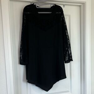 Elegant Black Lace Sleeve Blouse